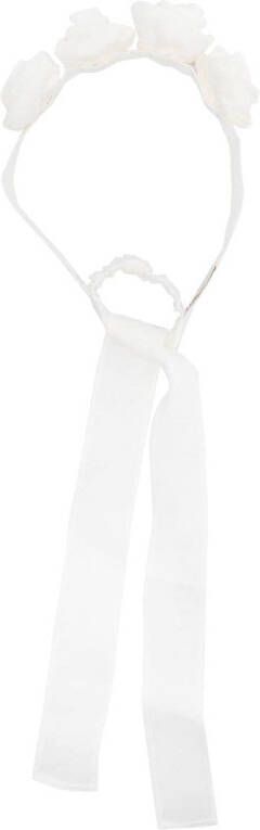 Il Gufo Haarband met bloe print Beige