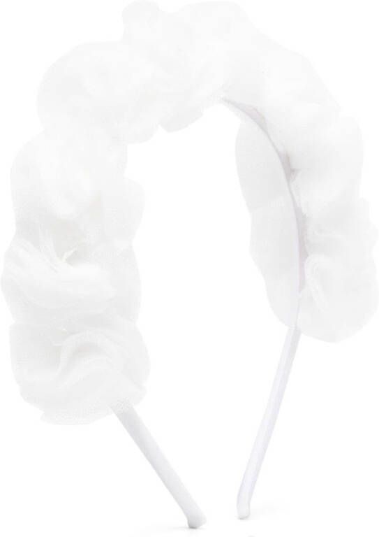 Il Gufo Haarband met ruche detail Wit
