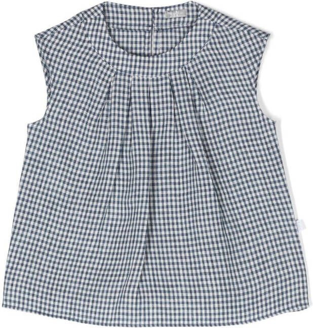 Il Gufo Mouwloze blouse Blauw