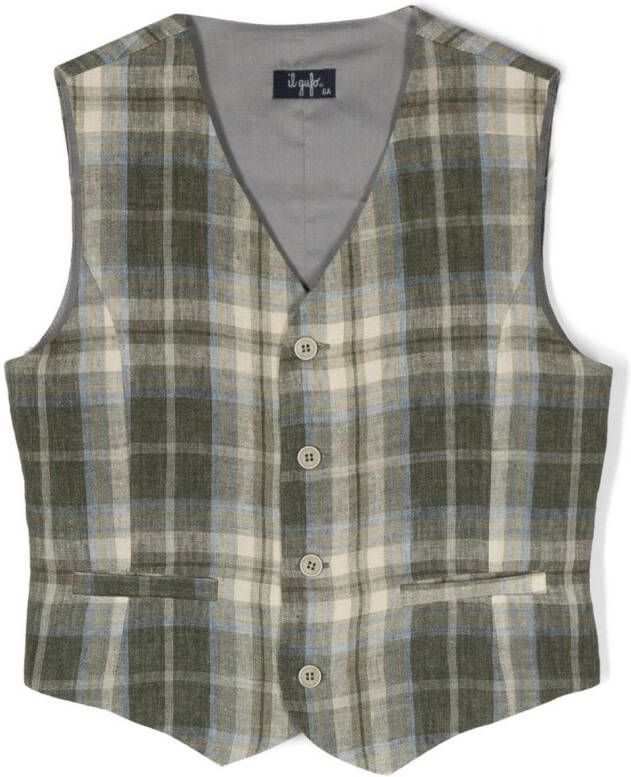 Il Gufo Geruit gilet Groen