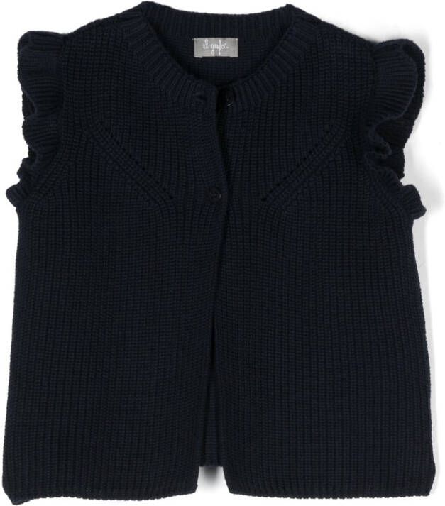 Il Gufo Ribgebreid vest Blauw