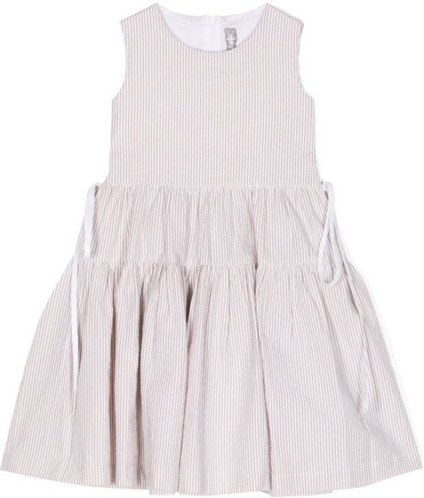 Il Gufo Gestreepte jurk Bruin