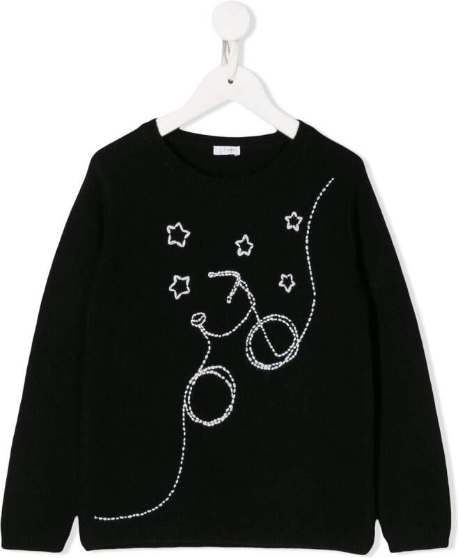 Il Gufo Sweater met borduurwerk Zwart