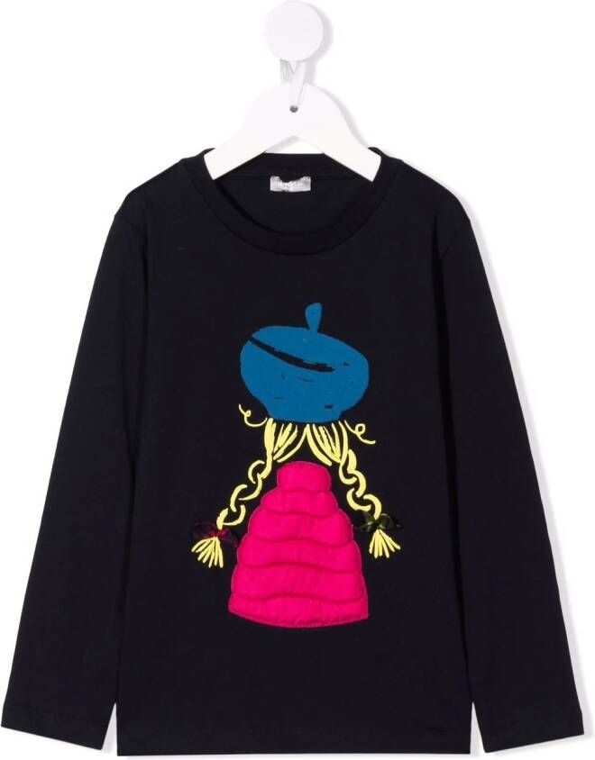 Il Gufo T-shirt met abstracte print Blauw