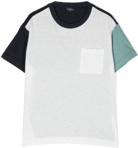 Il Gufo T-shirt met colourblocking Wit