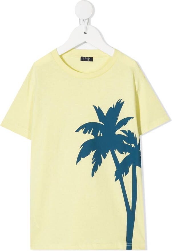 Il Gufo T-shirt met palmboomprint Geel