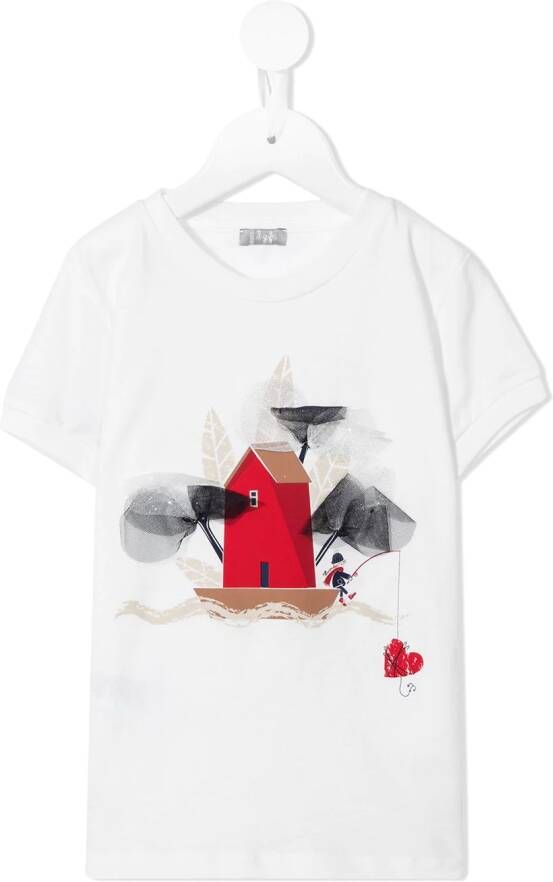 Il Gufo T-shirt met patch Wit