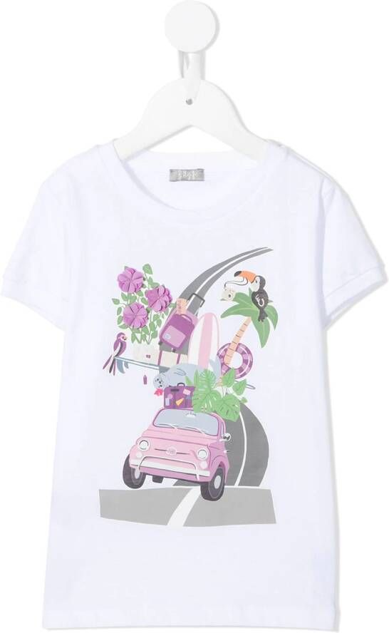 Il Gufo T-shirt met print Wit