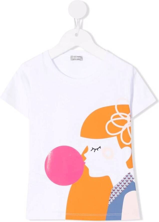 Il Gufo T-shirt met print Wit