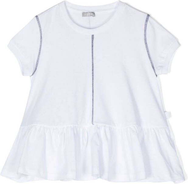 Il Gufo T-shirt met ruches Wit