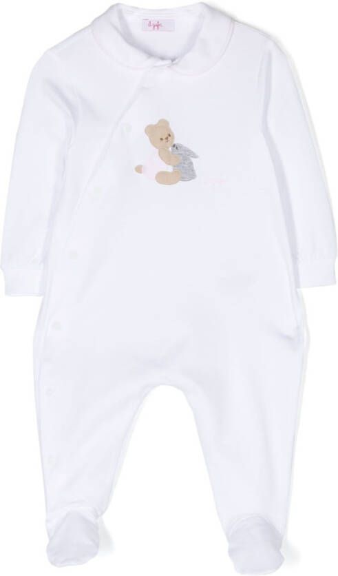 Il Gufo Pyjama met teddybeerprint Wit