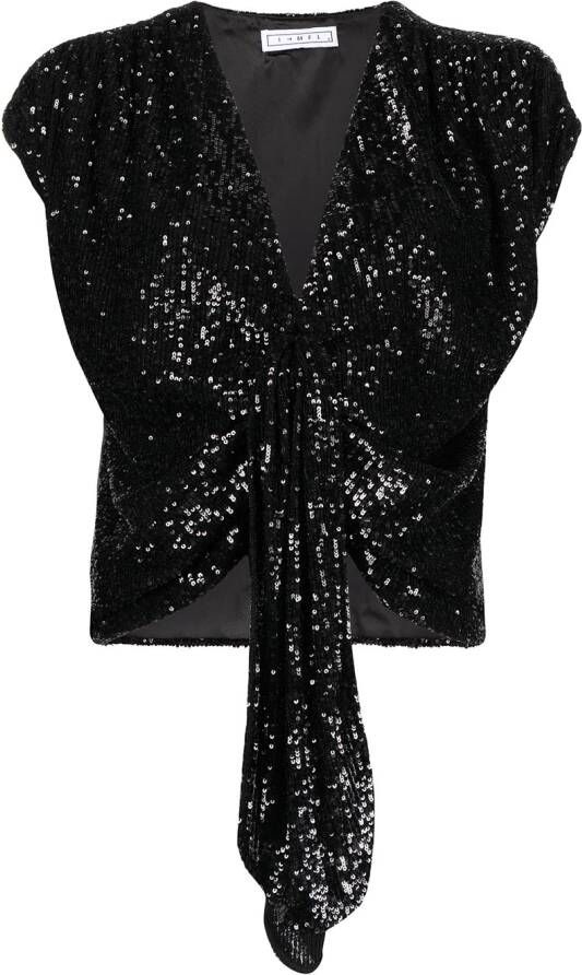 In The Mood For Love Blouse met geknoopt detail Zwart