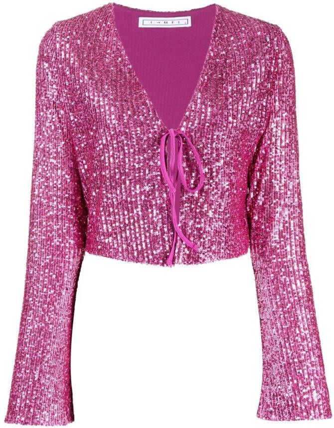 In The Mood For Love Blouse verfraaid met pailletten Roze