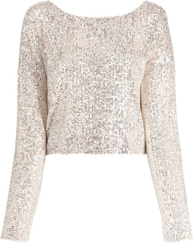 In The Mood For Love Top verfraaid met pailletten Bruin