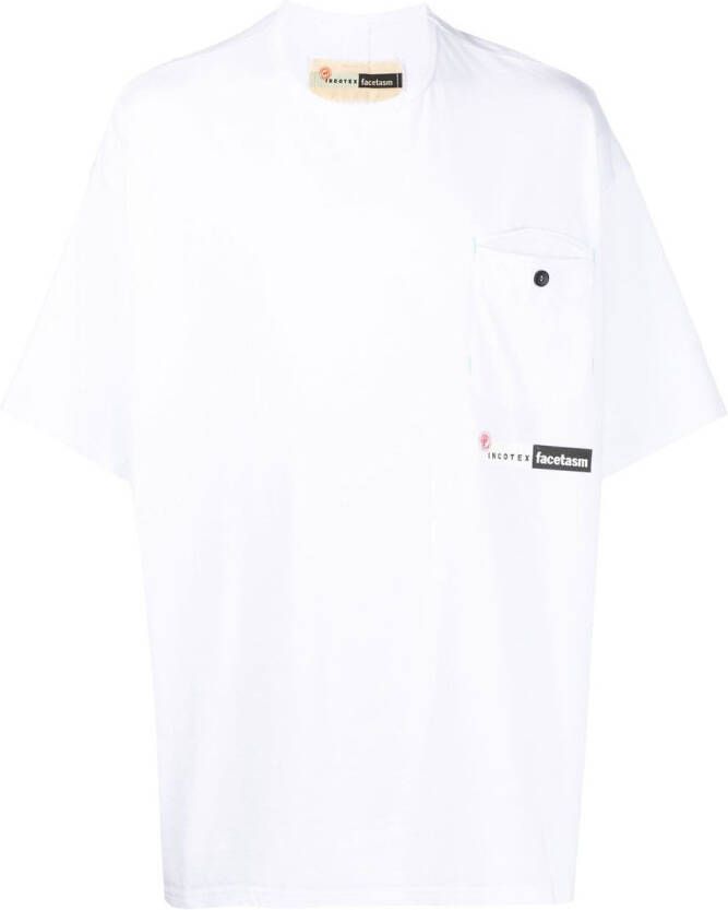 Incotex T-shirt met borstzak Wit