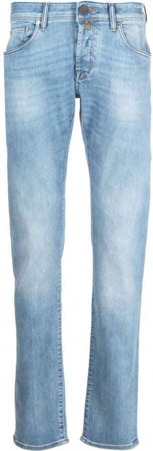 Incotex Jeans met verwassen effect Blauw