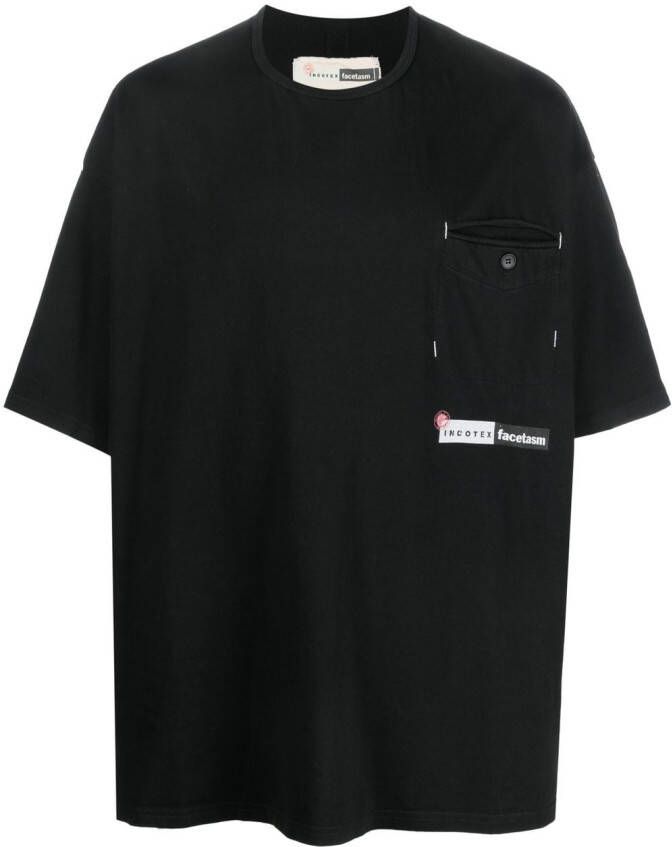 Incotex T-shirt met logopatch Zwart