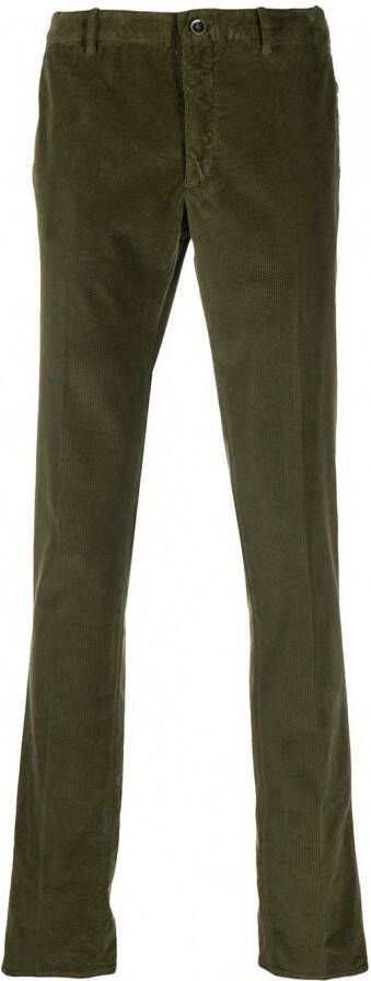 Incotex Ribfluwelen broek Groen