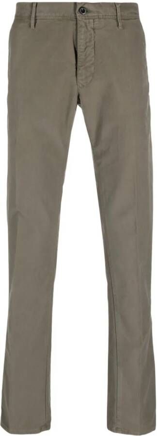 Incotex Straight broek met geborduurd logo Groen