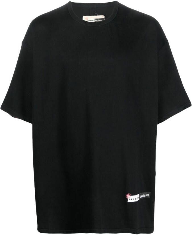 INCOTEX RED X FACETASM T-shirt met streepdetail Zwart