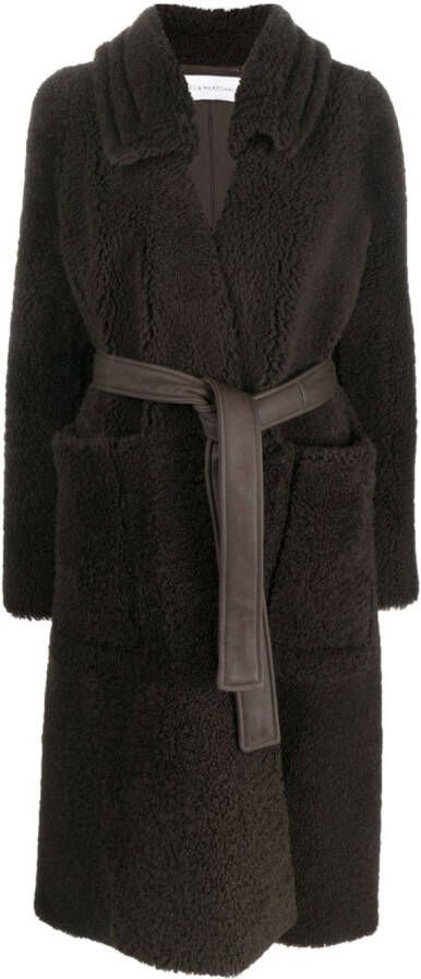 Inès & Maréchal Trenchcoat met lammy afwerking Bruin