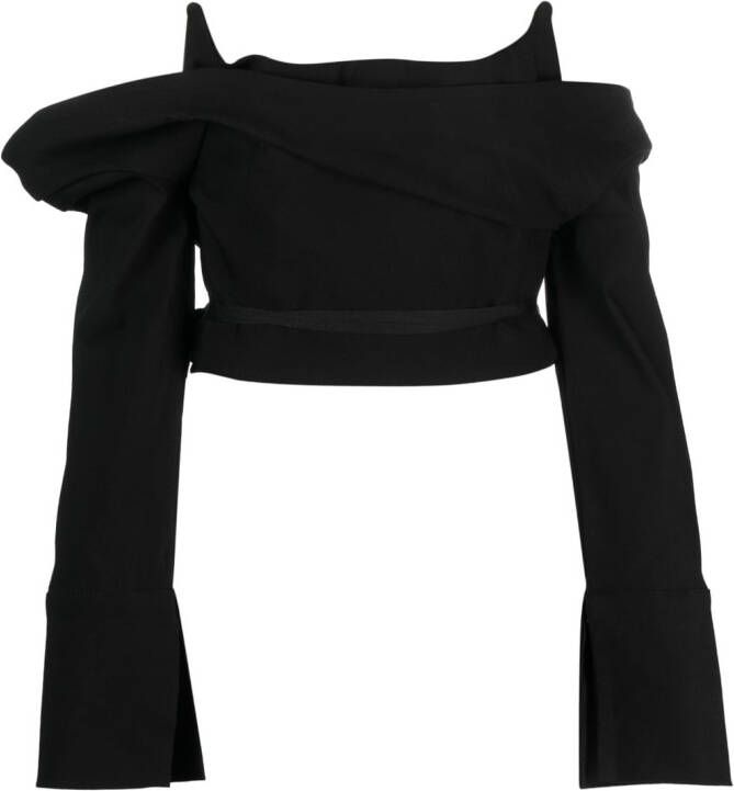 Ioana Ciolacu Off-shoulder top Zwart