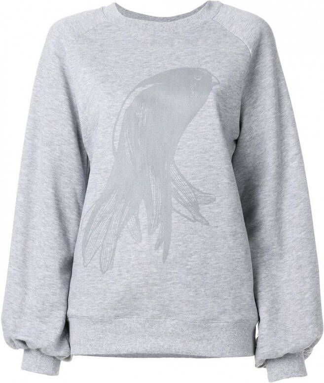 Ioana Ciolacu oversized trui met geprint logo Grijs