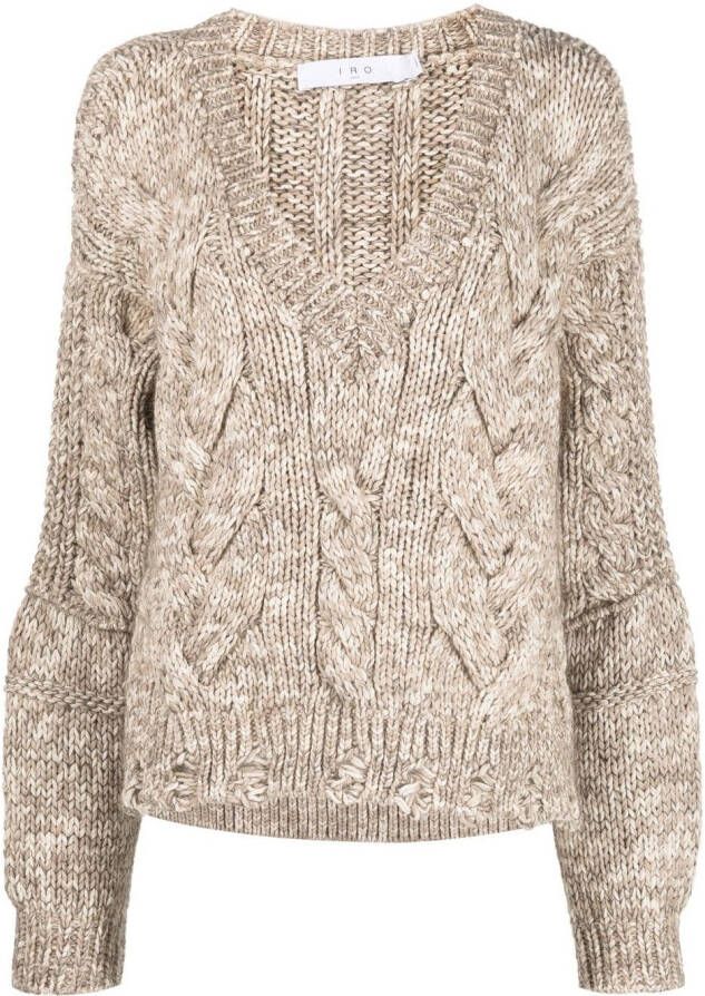 IRO Kabelgebreide trui Beige