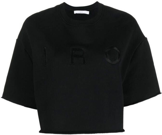 IRO Cropped T-shirt Zwart