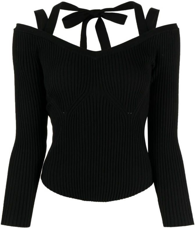IRO Geribbelde blouse Zwart