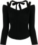 IRO Geribbelde blouse Zwart - Thumbnail 1