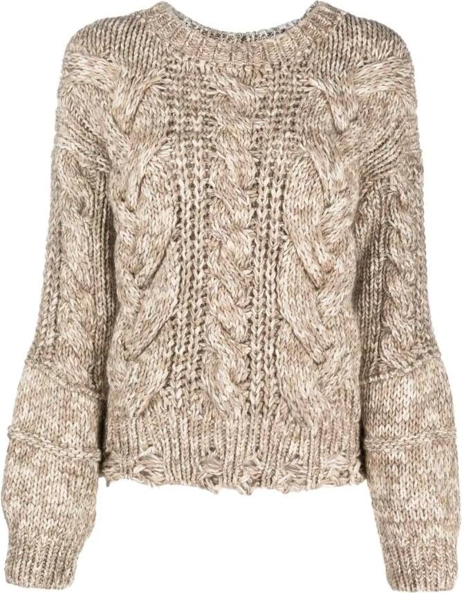 IRO Kabelgebreide trui Beige