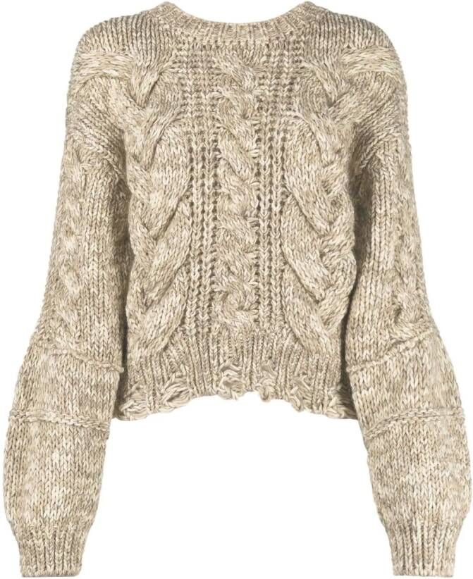 IRO Kabelgebreide trui Beige
