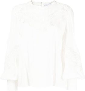 IRO lace-trim detail blouse Wit