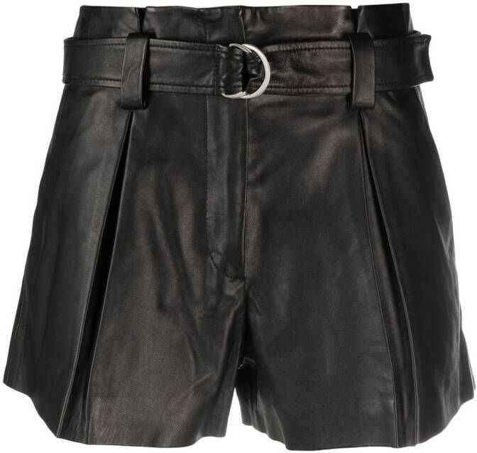 IRO Leren shorts Zwart
