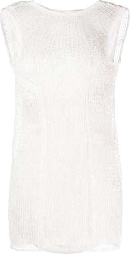 Isa Boulder Mouwloze mini-jurk Wit