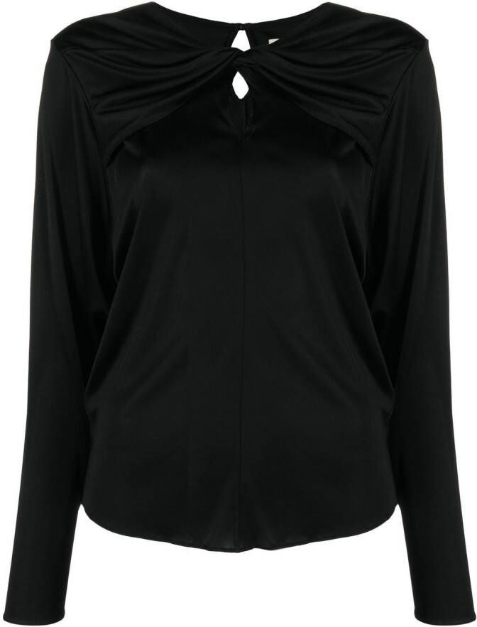 ISABEL MARANT blouse met keyhole Zwart