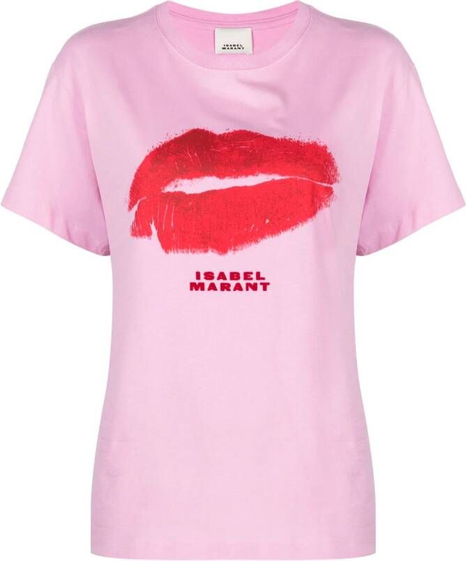 ISABEL MARANT Blouse met lippenprint Roze