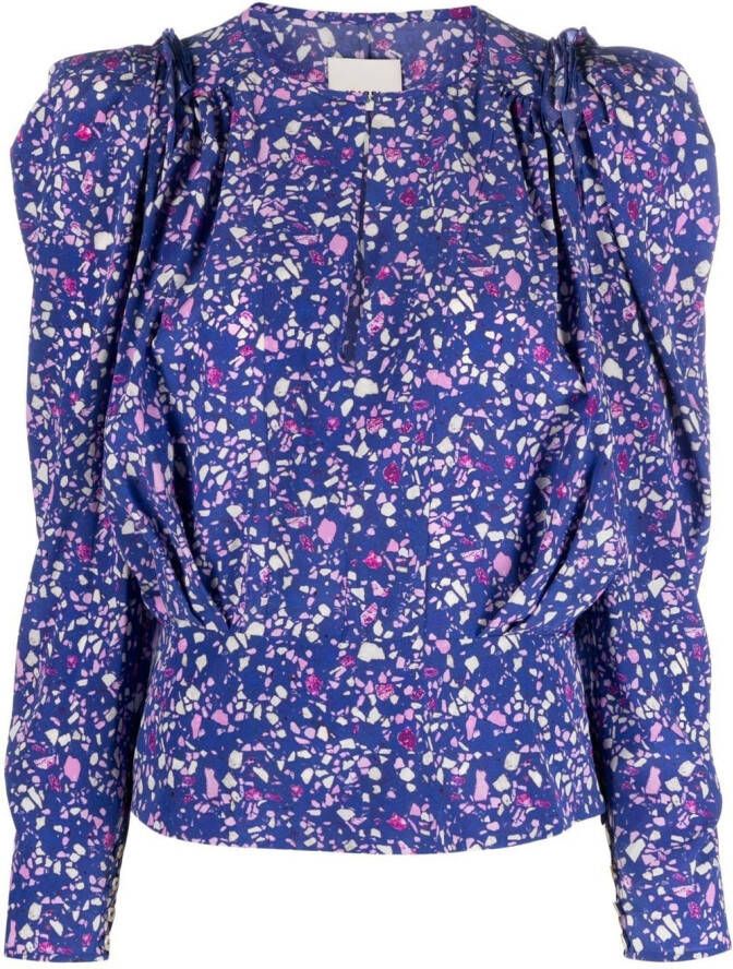 ISABEL MARANT Blouse met pofmouwen Blauw