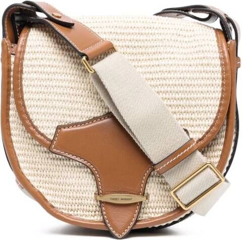 ISABEL MARANT Botsy crossbodytas met leren afwerking Beige