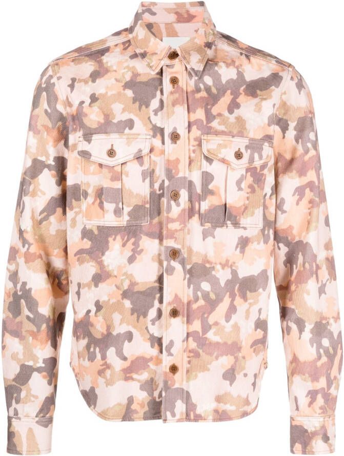 MARANT Overhemd met camouflageprint Oranje