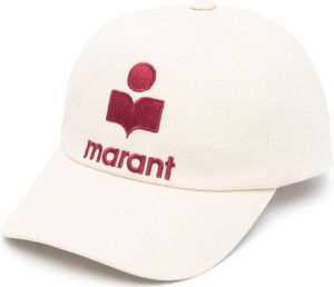 Isabel Marant Honkbalpet met geborduurd logo Beige