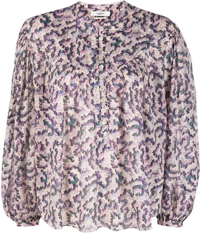 MARANT ÉTOILE Blouse met abstracte print Beige