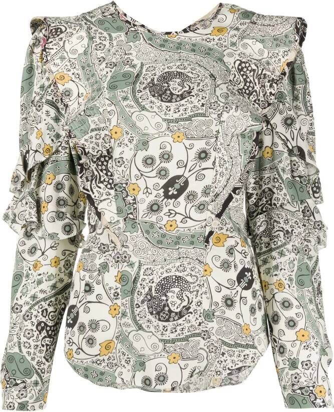 MARANT ÉTOILE Blouse met bloemenprint Beige