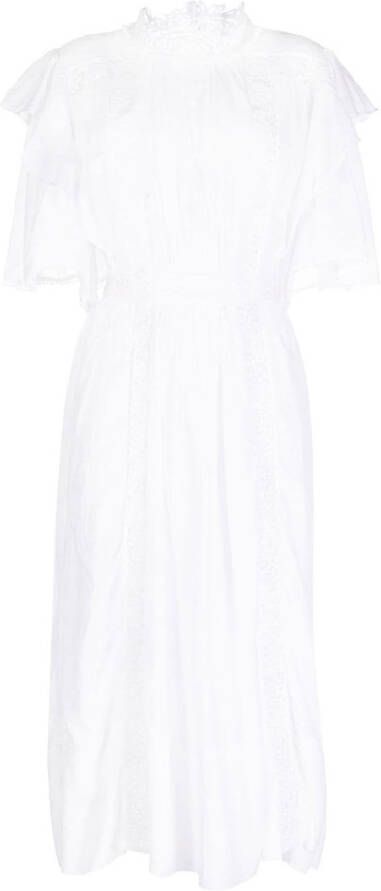 MARANT ÉTOILE Midi-jurk met afwerking van kant Wit