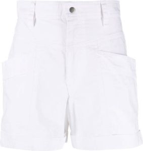 Isabel Marant Étoile high-waisted cotton mini shorts Wit