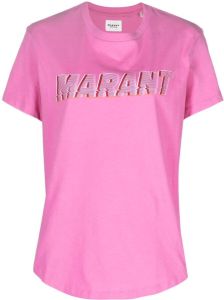 Isabel Marant Étoile T-shirt met logoprint Roze