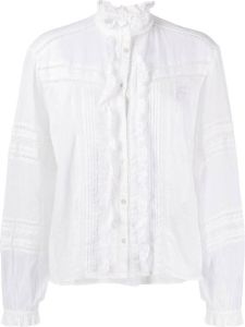 Isabel Marant Étoile Melina blouse met vlakken van kant Wit