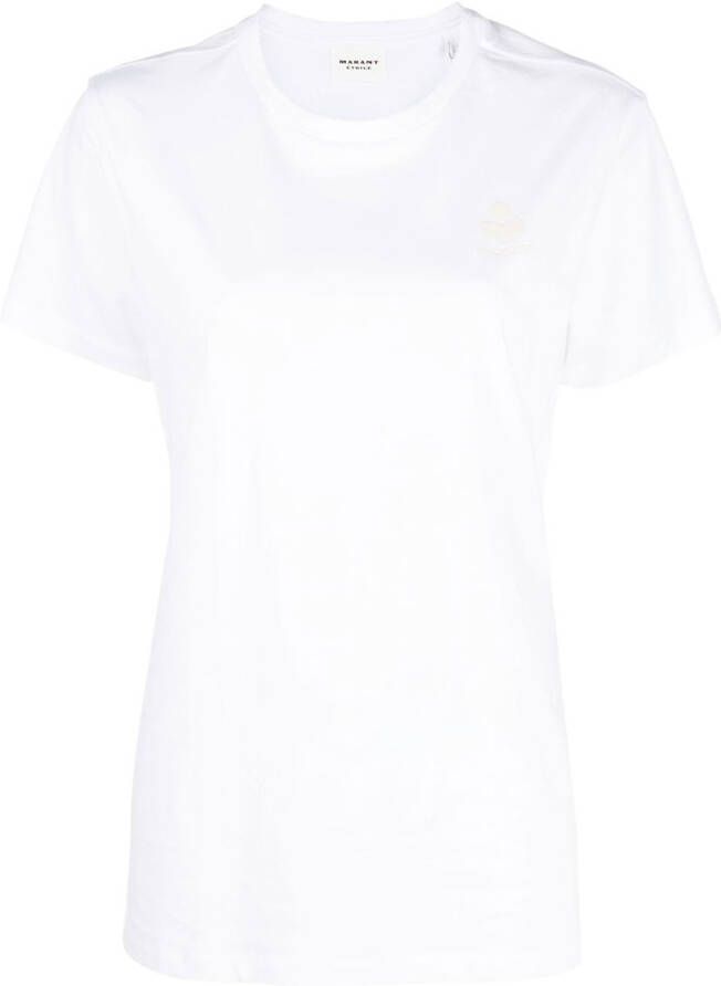 MARANT ÉTOILE T-shirt met geborduurd logo Wit