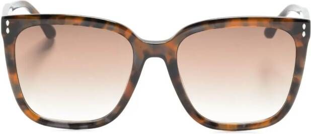 Isabel Marant Eyewear Thea zonnebril met rechthoekig montuur Bruin